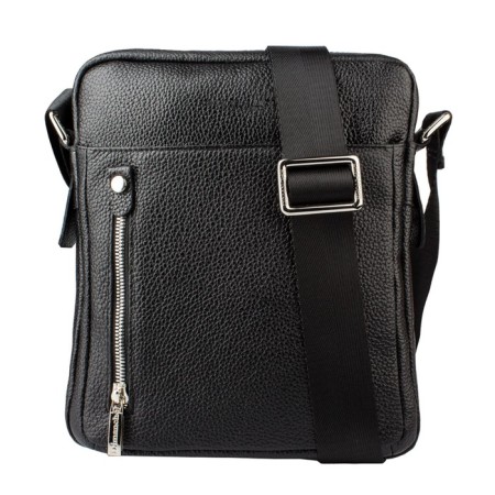 Male bag, lightning department, 2 outer pockets, adjustable belt, black color