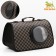 An animal carrier bag with a cage window, brown, 40 x 26 x 26 cm