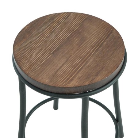 Stool "Ultra" with a ring, black/rosewood-2