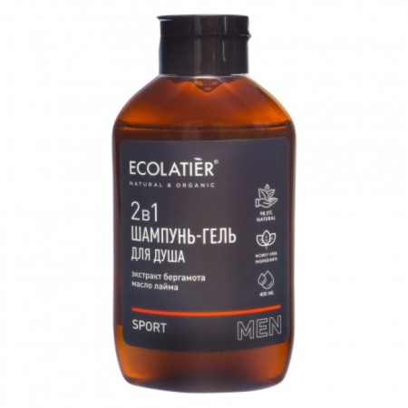 Shampoo and shower gel male Ecolatier Men Sport, 2 in 1, 400 ml
