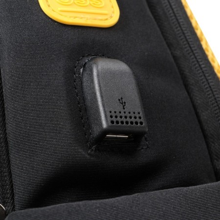 Youth backpack 45 x 31 x 12 cm, ergonomic back, Across M-4, black/yellow M-4-1-12