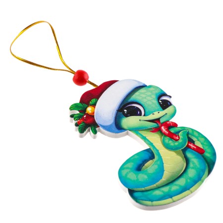 New Year's Wooden Suspension "Snake in a hat"-2