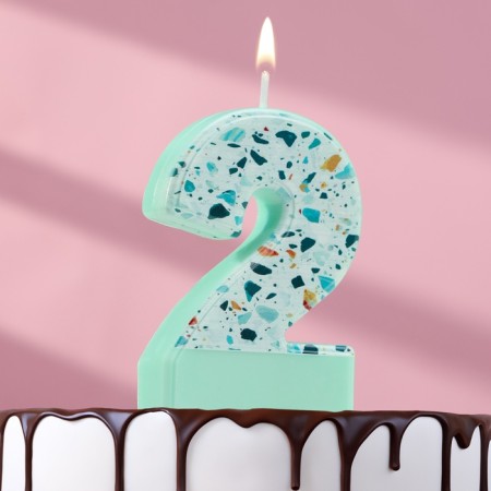 Candle for the Mosaika cake, number "2", blue