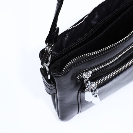 Bag Cross-Bodi with a zipper, black color-6