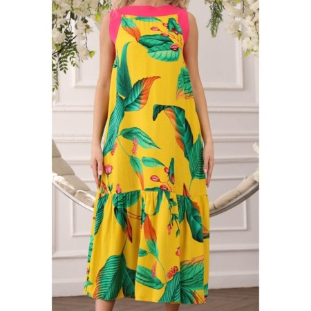 Women's dress, size 42, yellow color-8