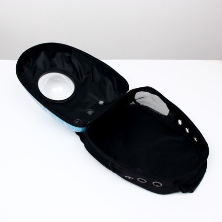 A backpack for carrying animals "paws", with a viewing window, 32 x 25 x 42 cm, blue-7