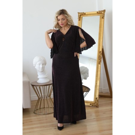 Female dress, size 58, black color, pink-2