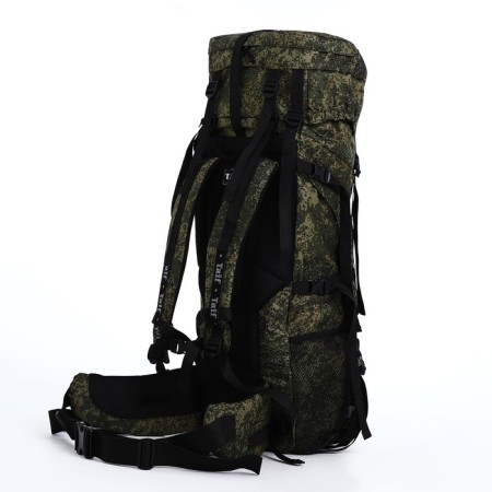 Tourist backpack, TAIF, 80 liters, cord department, 2 outer pockets, green color-2