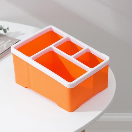 Homemade little things stand, 4 sections, 18 × 14.5 × 9.5 cm, color mix-5
