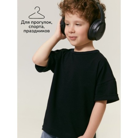 T -shirt Children's Amarobaby Stripe, height 128 cm, black color-6