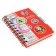 Notepad, A6, 100 liters, double spiral, 3 sections, plastic cover, mix