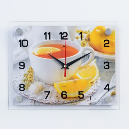 Wall clock: kitchen, "tea with lemon", 20 x 26 cm