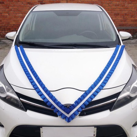 Ribbon-rush for escort cars 3 m, blue