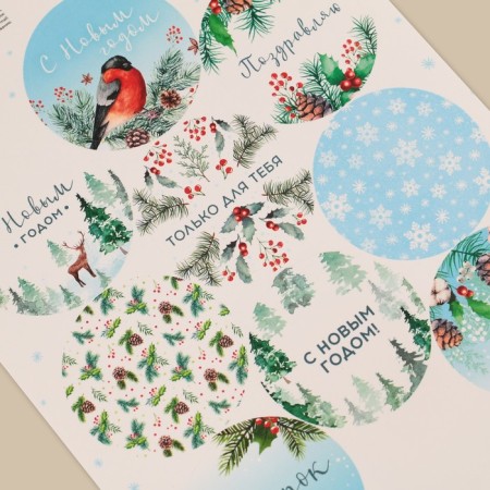 Stickers for gifts "Snow Winter", 14 x 21 cm, New Year-2