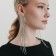Hanging earrings with Hollywood rhinestones, 6 rows, white color in silver, 19.5 cm
