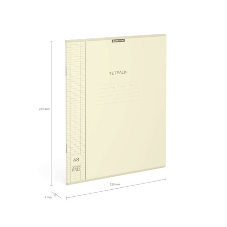A4 notebook, 48 sheets in the Erichkrause cell "Coverpro Pastel Classic", a plastic cover with embossing, an offset unit, a whiteness 100%, yellow-2