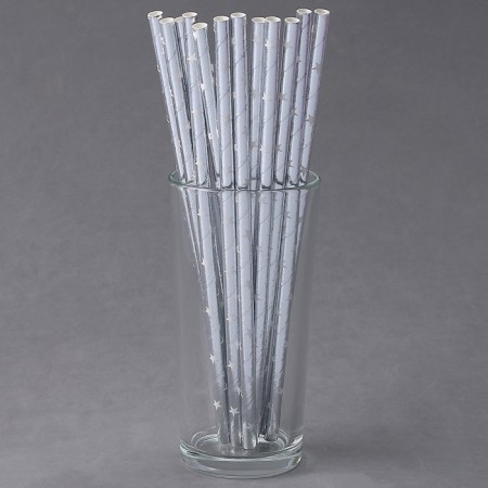 Tubes for the “stars” cocktail set 12 pcs., Silver color-2