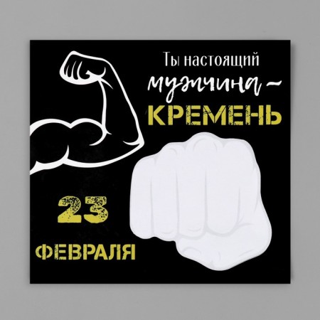 Magnet with a block for the records "You are a real man - flint" 15.3x14.2 cm-7