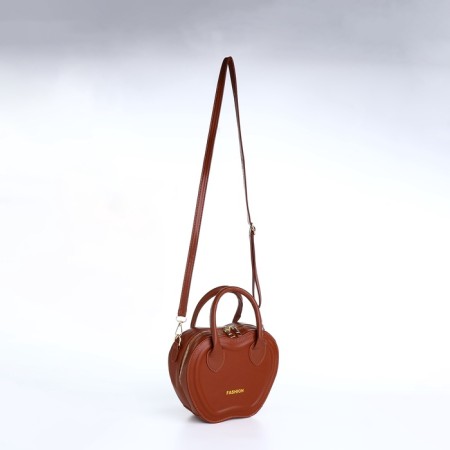 Bag Women's Cross-Bodi with a zipper, brown color-4