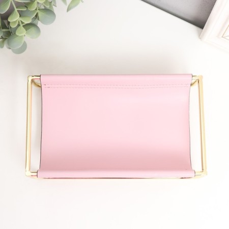 Steam for trifles metal, leatherette "Scandy" pale pink 21x12x5 cm-1