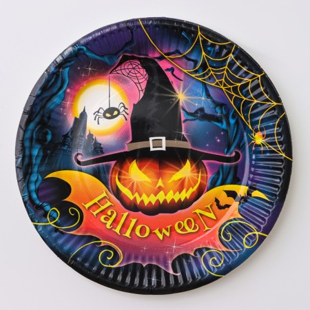 Disposable paper plate "Halloween", 18 cm-1