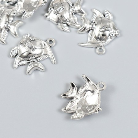 Decor for creativity Metal "Fish. Mauritan idol" Set 7 pcs silver 2.2x2.5 cm-1