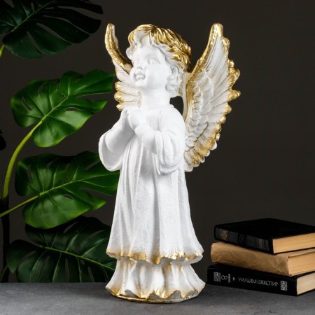 Figure "angel praying large" white gold 53x30x20cm-4
