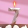 Candle in the cake on the skewer "polyhedron", number 7, 7 cm, champagne