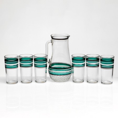 Set for Juice "Biryuza" art painting, 6 glasses 1250/200 ml-6