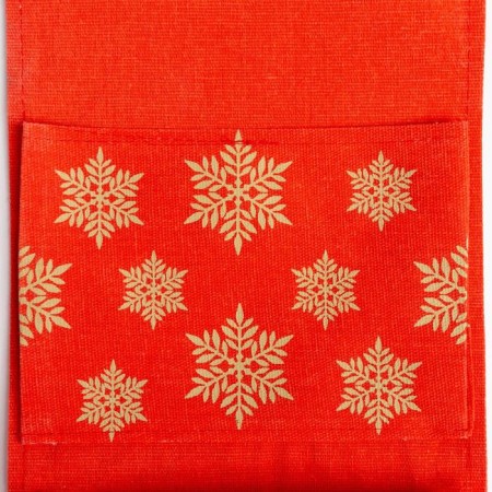 Textile pocket "snowflakes" 2 compartments, 20x41 cm-3