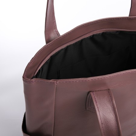 Female bag, on a zipper, pink color-4