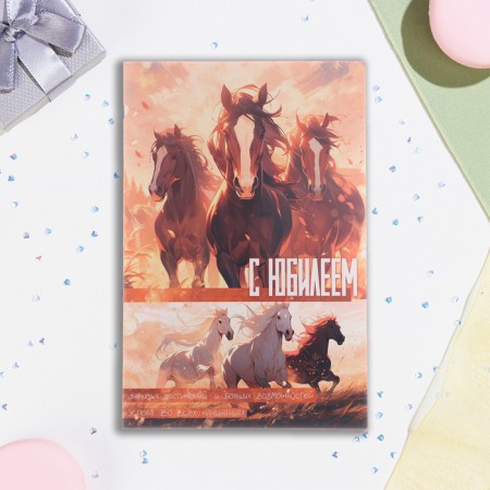 Postcard "Happy Anniversary!" horses, 21 x 14 cm-2