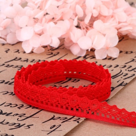 Capricon lace, 12 mm × 10 ± 1 m, red color-2