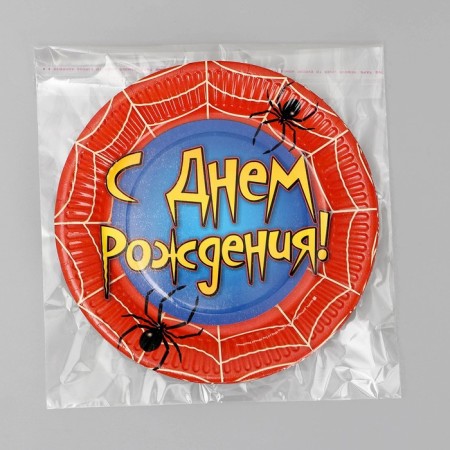 Disposable paper plate "Happy Birthday" Web, 18 cm-6