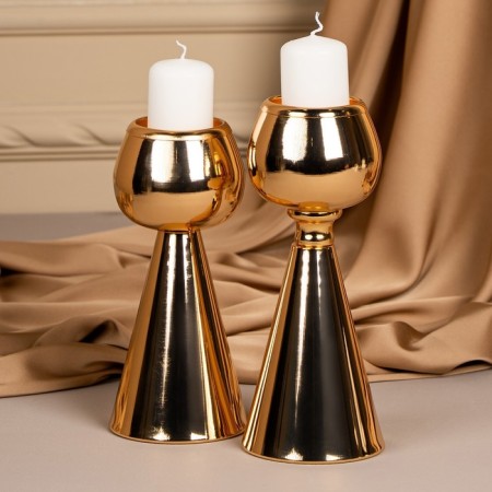 Summary metal per 1 candle "Hyacinth" Color Gold 8 x 8 x 21 cm-11