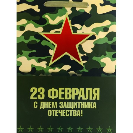 Gift vertical package “Happy Defender of the Fatherland Day! ", L 31 × 40 × 12 cm-2