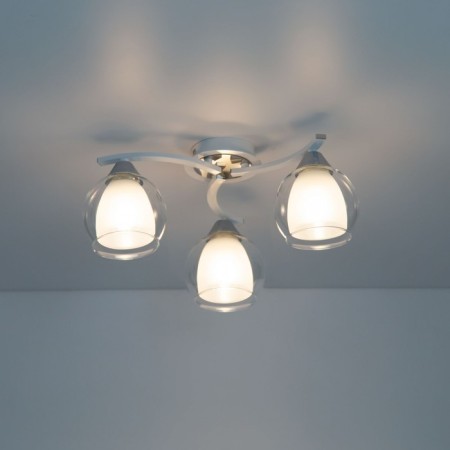 Ceiling chandelier Citilux "Christie" CL152130, 44x44x19 cm, 3x75W, E27, white color-4