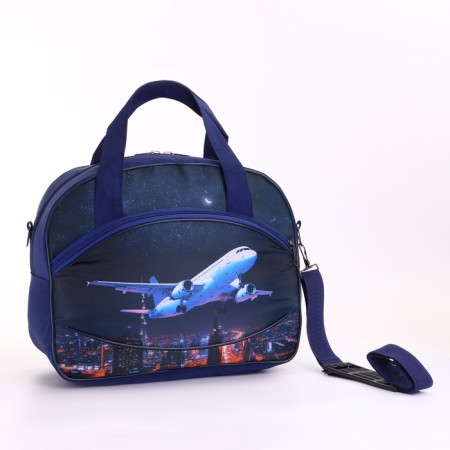 Small suitcase 20 ”, a road bag with a zipper, the color of a dark blue-9
