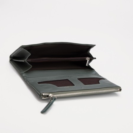 Women's wallet on magnets, green color-2