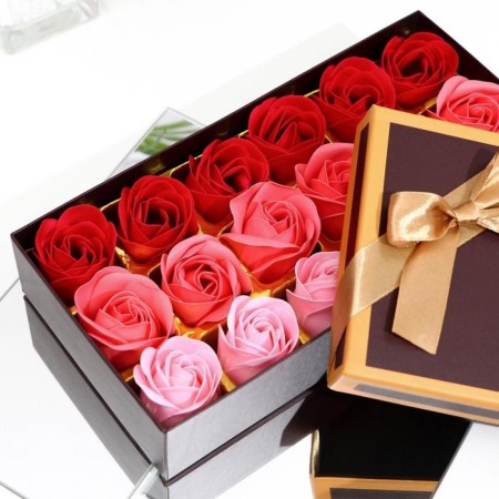 Soap roses, colored shades, set of 18 pcs.-1