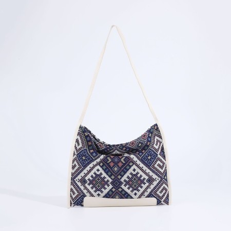 Shopper bag on magnet, white/blue color