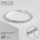 Bracelet with rhinestones "ice" 1 row, white color in silver, 4 mm