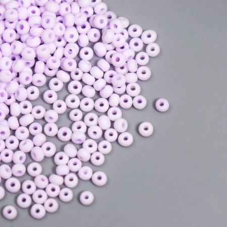 Glass 8/0 "Marshmallow. Matte. Glycinia" 10 grams