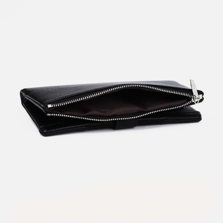 Women's wallet on the button, black color-3