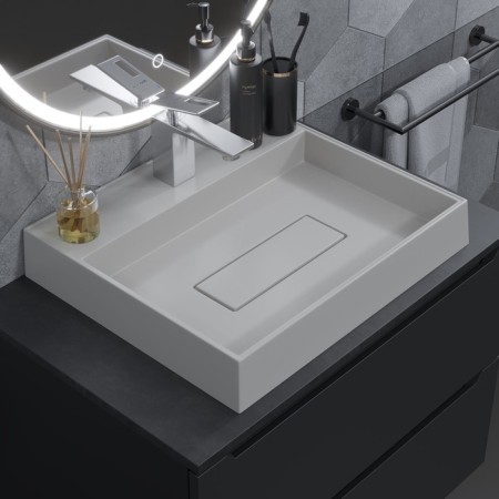 Sink uperwood tanos quartz 50 cm, block quartz, with a decorative lining-1