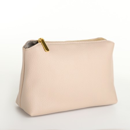 Bag Women's bag 2 in 1, on the button, cosmetic bag, beige color-5