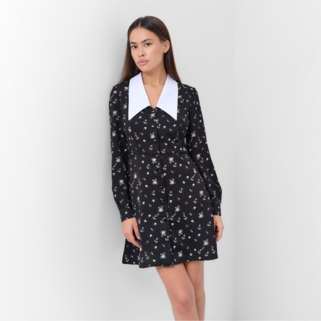 Women's dress with collar Mist p. 42, black