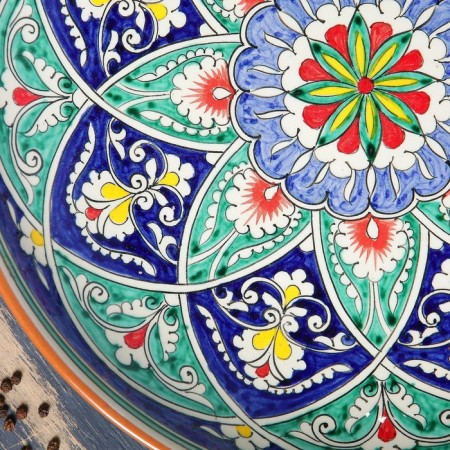 Largan Rishtan ceramics "Flowers", 32 cm, blue-2