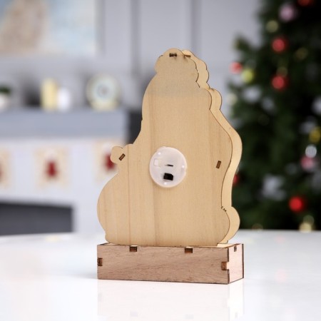 LED figure "Santa Claus" 14 × 20 × 2.5 cm, wood, batteries LR1130x3, glow warm white-2
