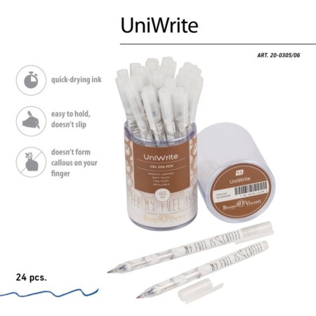 Gel handle Bruno Visconti Uniwrite Coffee Break, 0.5 mm, blue ink-3